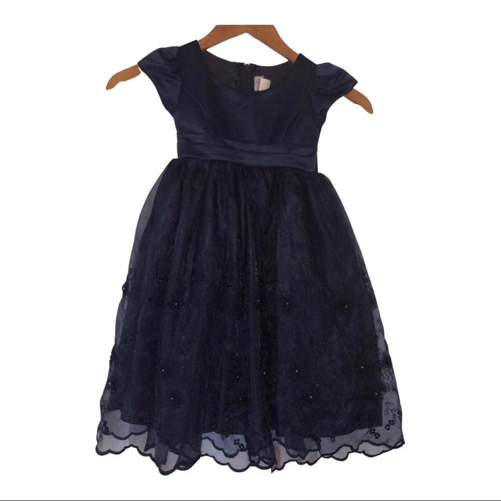 ❤️Melody Kids 1-2 size navy blue girls dress GUC